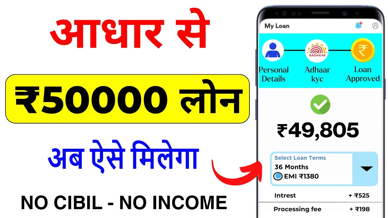 Aadhar Card Loan 50000 Online Apply