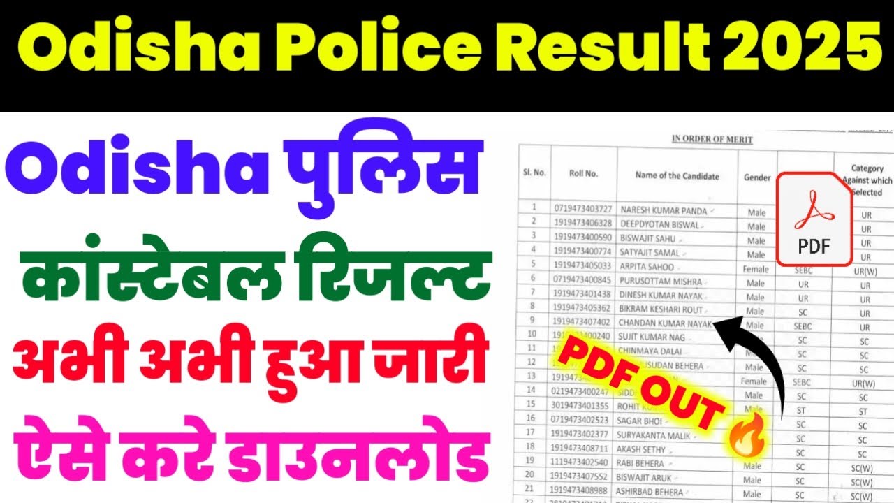 Odisha Police Constable Result 2025: ओडिशा पुलिस कांस्टेबल रिजल्ट जारी, जानें कैसे डाउनलोड करें